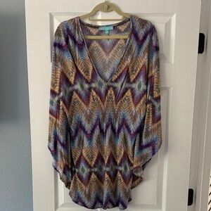 Melissa Odabash Multicolor Chevron Swim Coverup
